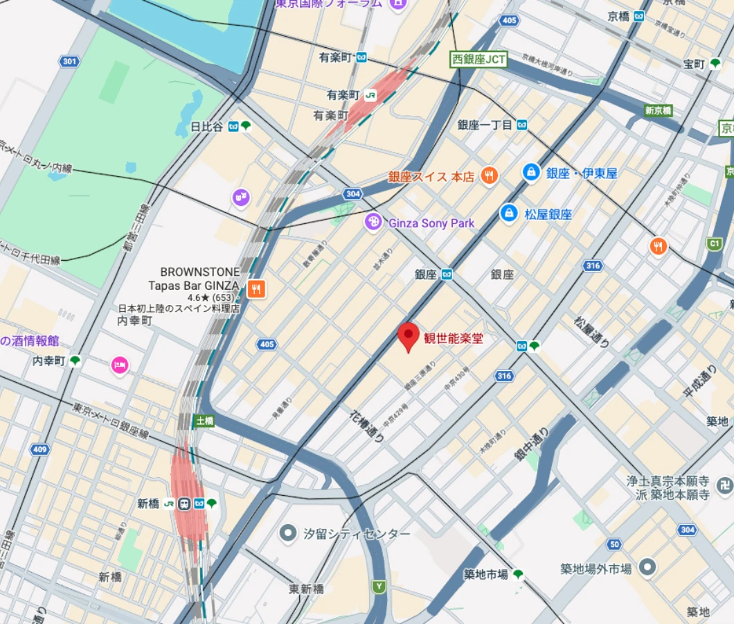 観世能楽堂周辺地図